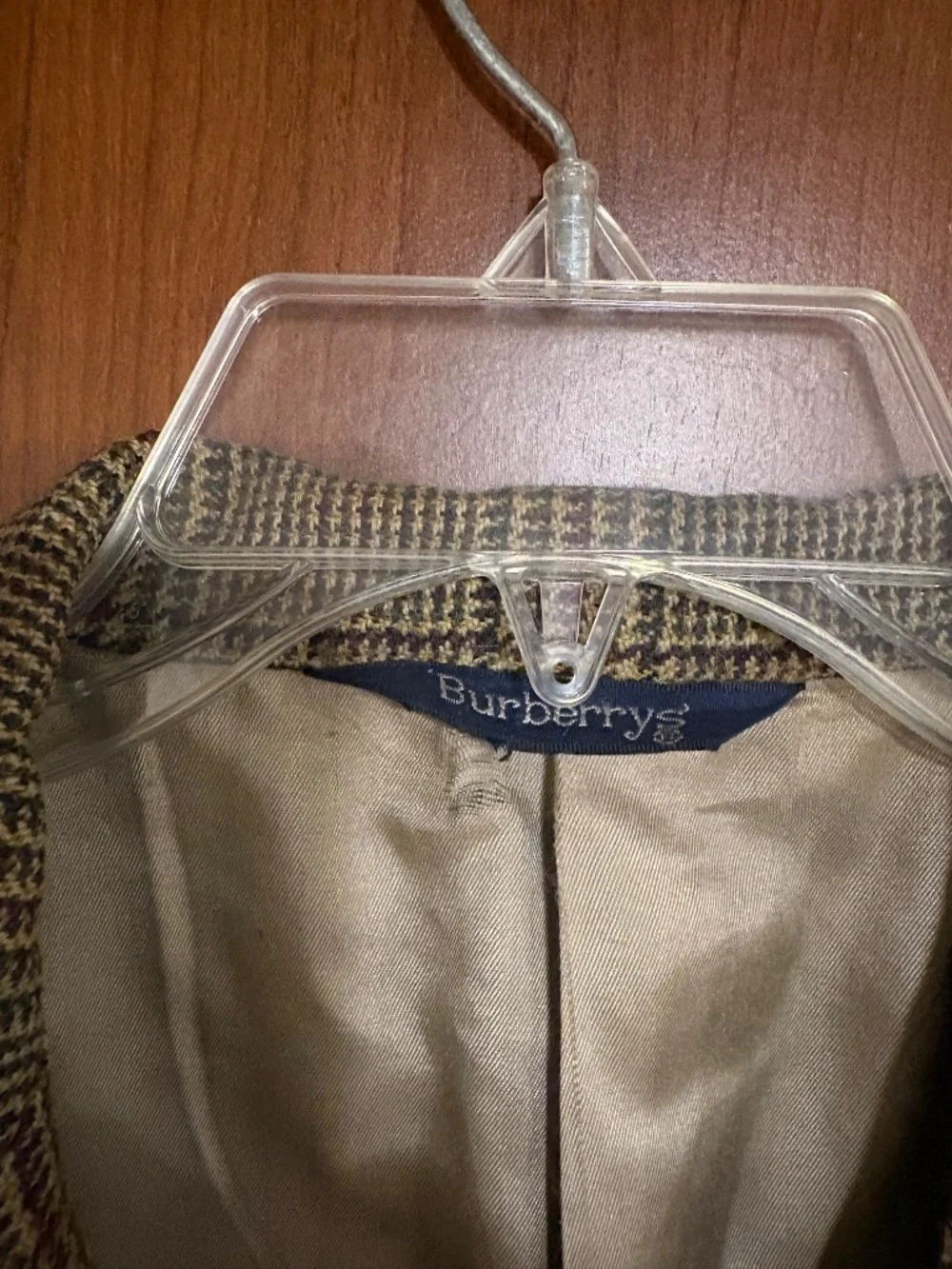 Vtg Burberry Men's Wool Plaid Two Button Blazer Sport Coat Sz - 42R